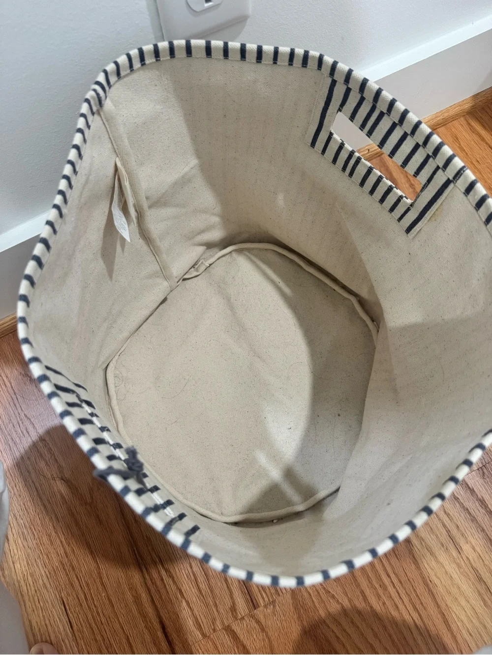 Tidy Up Canvas Storage Bin - Neutral Striped Design